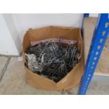 Box containing quantity of metal retail shop fittings