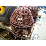 10 35cm (14") brown rattan effect hanging baskets