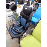 +VAT Black and blue leatherette part assembled gaming chair