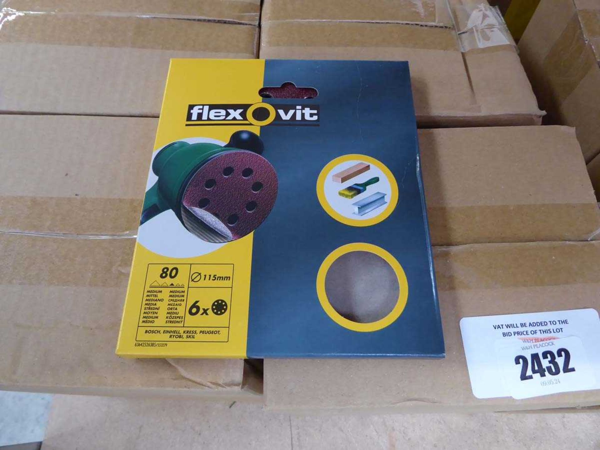 +VAT 4 boxes containing 20 packs each of Flexovit 115mm sanding discs (80 grit) - Image 2 of 2
