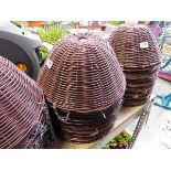 10 35cm (14") brown rattan effect hanging baskets