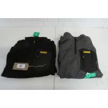 +VAT 2 DeWalt 1/4 zip work fleeces (both size XL), 1 in black and 1 in grey