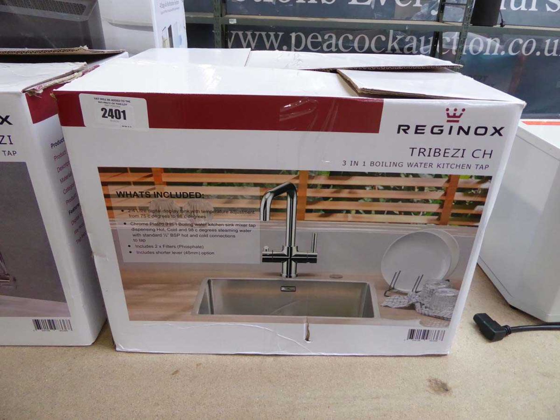 +VAT Boxed Reginox Tribezi in 1 boiling water kitchen tap