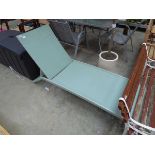 Green aluminium metal mesh sun lounger