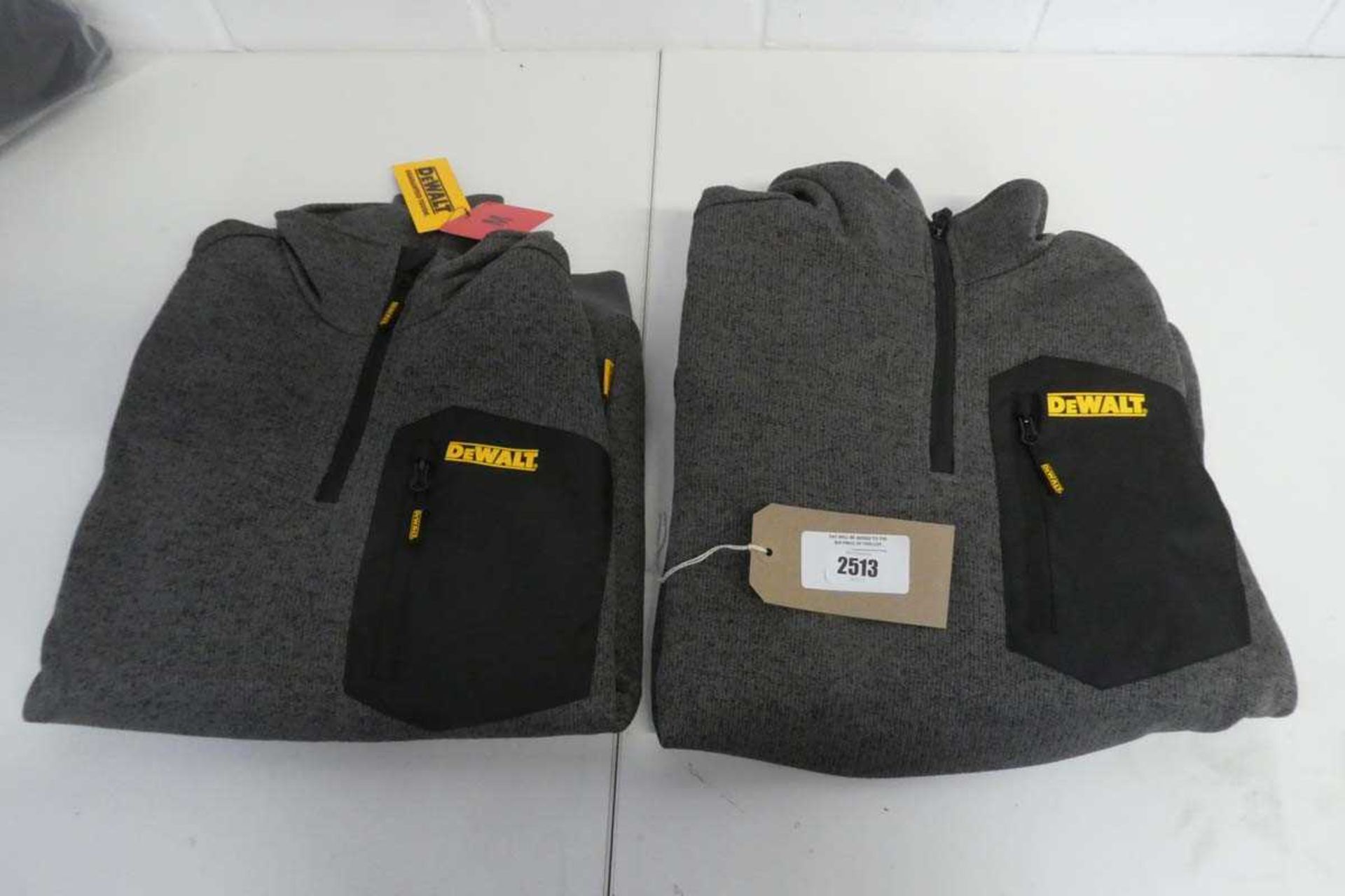 +VAT 2 DeWalt 1/4 zip work fleeces (both size M), both in grey