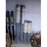 4 rolls of galvanised wire netting (two 10x0.9m; two 10x0.6m)