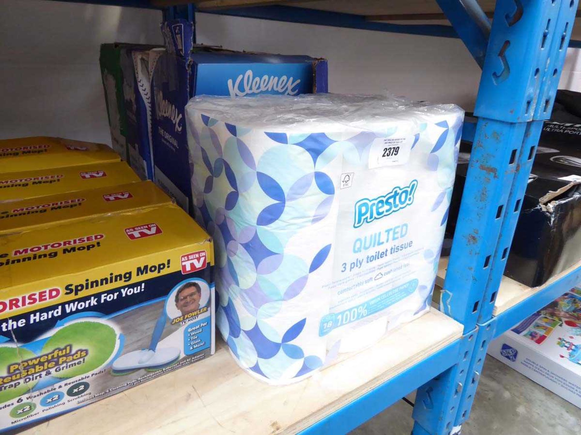 +VAT Quantity of mixed tissue incl. 3 boxes of Kleenex hand tissues and pack of 18 rolls of Presto 3