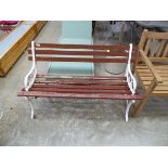 Wooden slated metal end garden bench