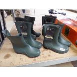 4 pairs of Kent & Stowe traditional half length Wellington boots (size 3)