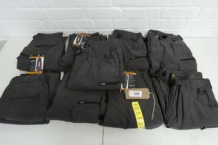 +VAT 9 pairs of BC Clothing lined cargo pants in grey