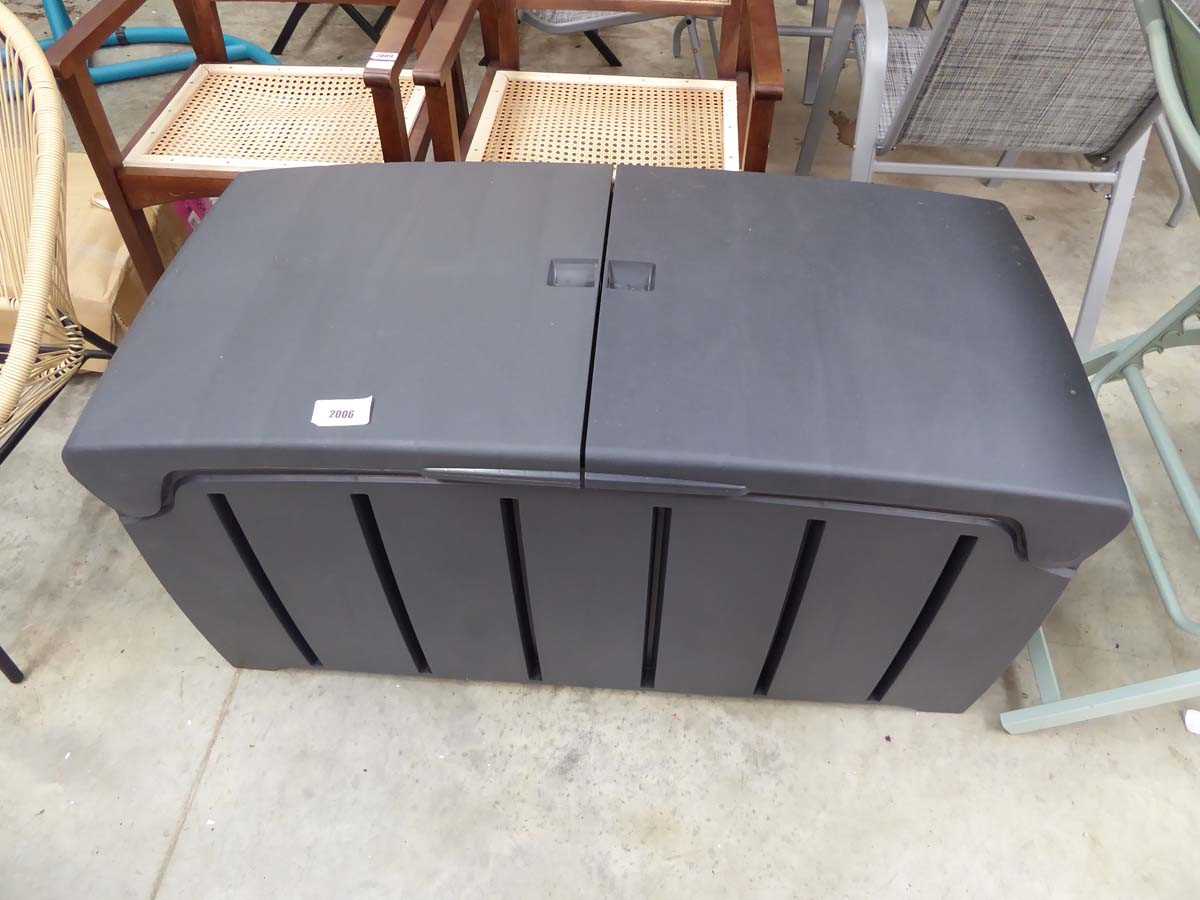 +VAT Black plastic outdoor garden storage bench with lift top sections