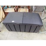 +VAT Black plastic outdoor garden storage bench with lift top sections