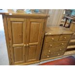 Chest of 2 over 3 drawers together with small cupboard