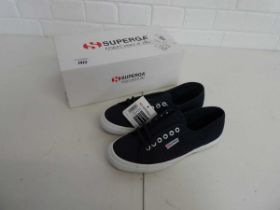 +VAT Boxed pair of ladies Superga shoes in navy size 7