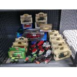 Cage containing various model cars to include promotional models, Prestige, Dinky and others