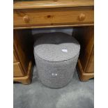 Grey cloth pouffe