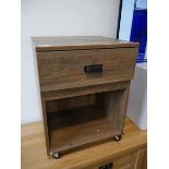Modern hardwood finish single drawer bedside