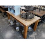 Rectangular honey oak dining table