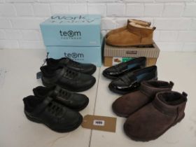 Mixed bag of childrens footwear to include 2 boxed pairs of boys Term footwear school shoes (size