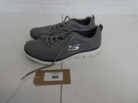 +VAT Unboxed pair of mens Skechers memory foam trainers in grey size 11