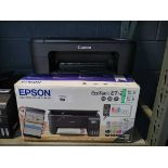 +VAT Epson EcoTank printer, model ET2814, boxed, together with a Canon Pixma printer, unboxed