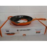 +VAT Le Creuset enamelled cast iron pan in orange, boxed