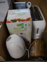 +VAT Box containing kitchen related items incl. boxed Quest Nutri-Q turbo chopper with 1 unboxed,