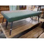 Leather effect bench seat in green