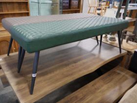 Leather effect bench seat in green