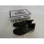 +VAT Boxed pair of Skechers classic fit memory foam trainers in black size 9