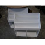 2 modern white nursery book stands