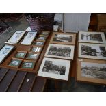 Table top of various pictures to include vintage style photographs of St Neots and surrounding