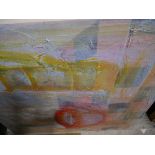 Large unframed abstract canvas