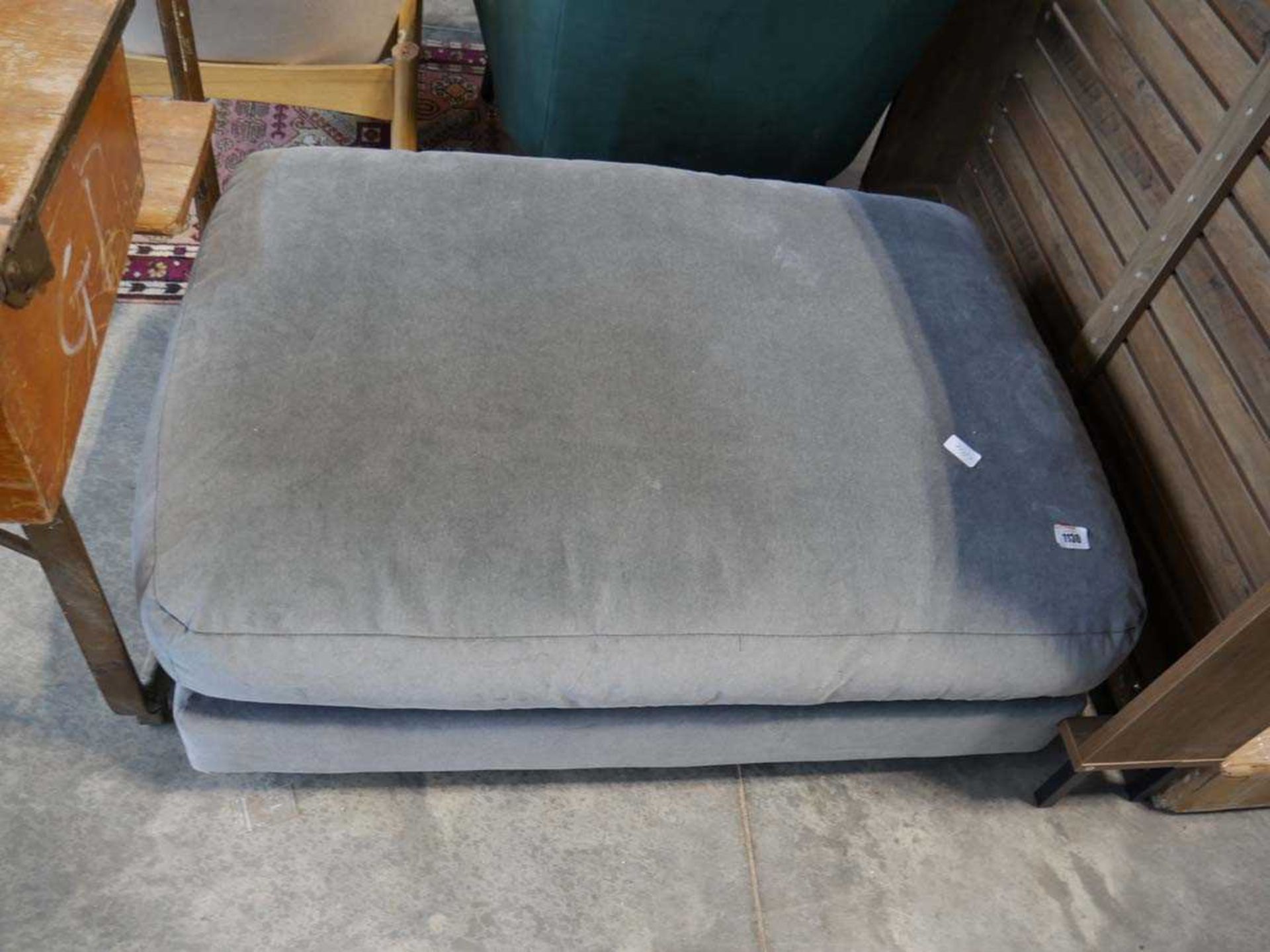 Grey upholstered foot stool