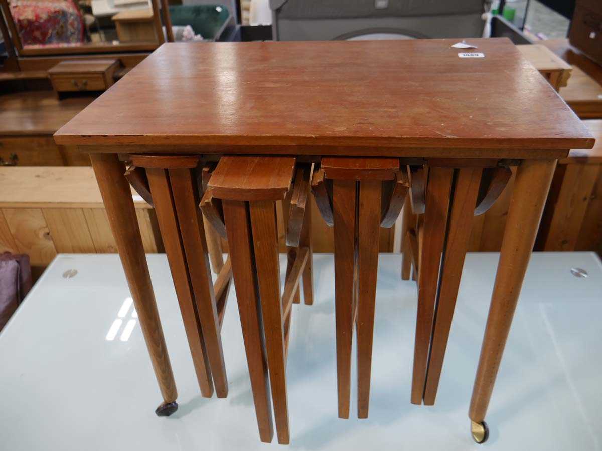 Poul Hundevd inspired mid-century set of 5 teak nesting tables