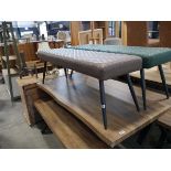 Brown leather effect bench seat