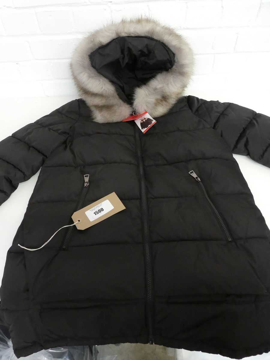 +VAT Ladies DKNY hooded coat in black size M