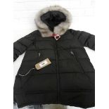 +VAT Ladies DKNY hooded coat in black size M