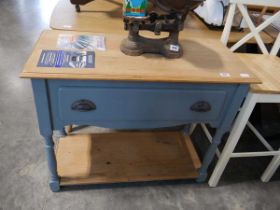 Small painted pine side table with undershelf