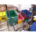 Large quantity of plastic storage boxes