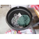 Tub containing various size rope