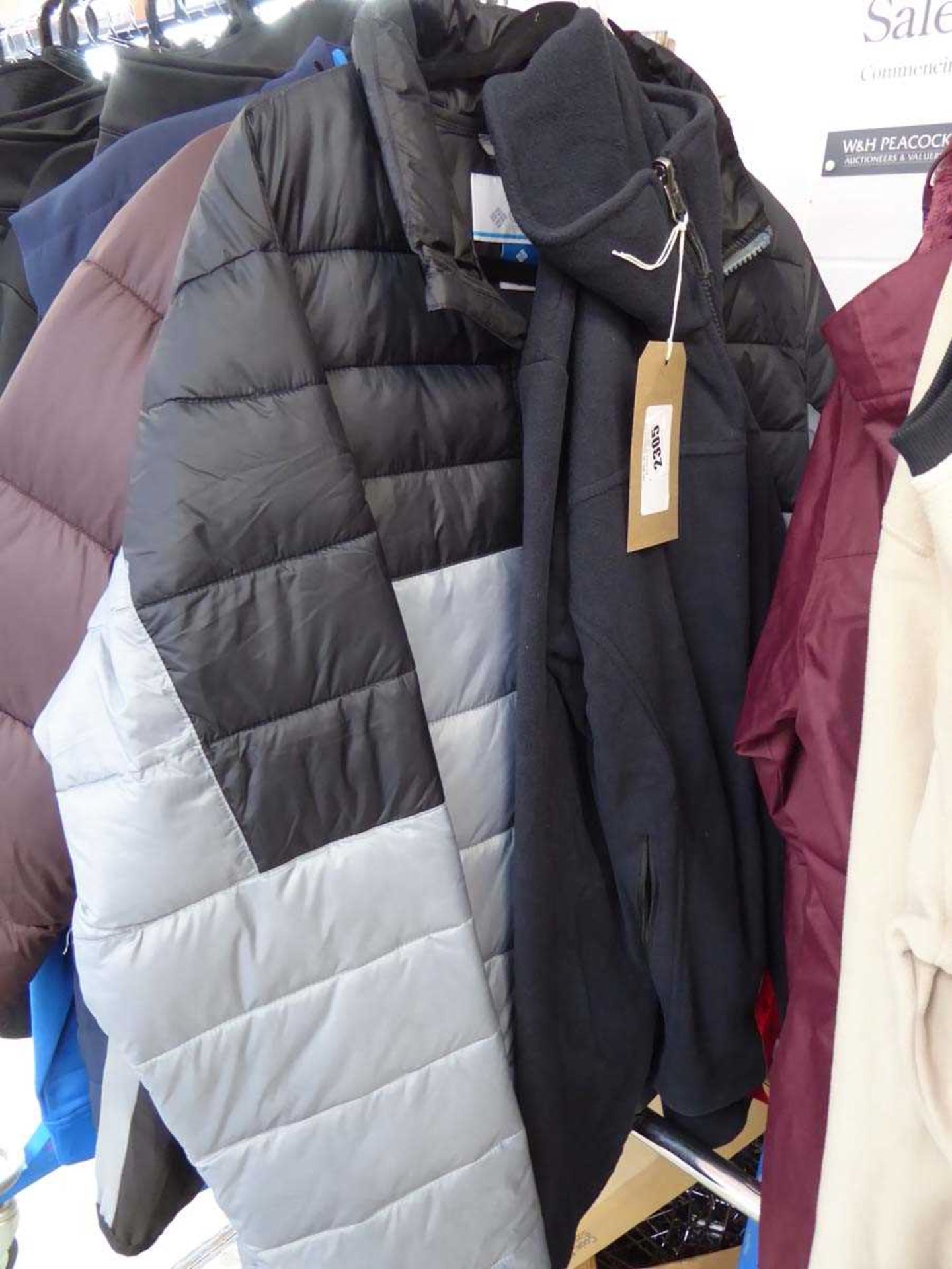 +VAT Columbia full zip waterproof jacket in black and grey (size M) with Columbia full zip fleece in