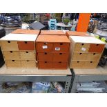 6 wooden mutli system storage compartments