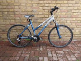 Giant mountain bike in blue and silver