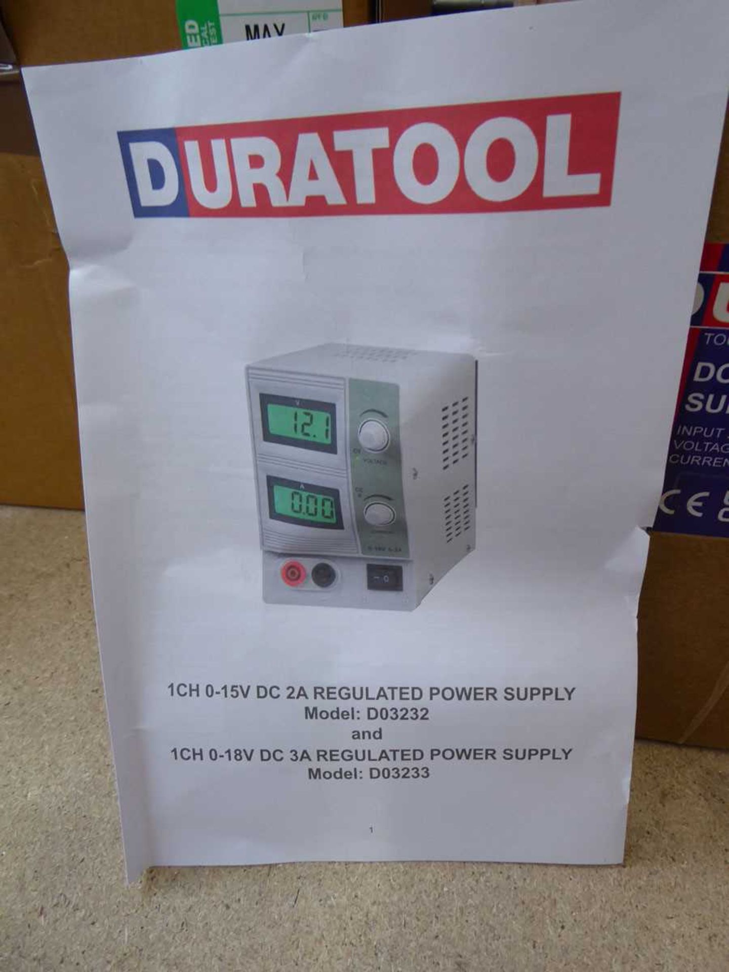 +VAT Boxed Duratool DC regulated power supply - Image 2 of 3