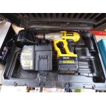 Cased DeWalt hammer drill with 2 batteries and charger