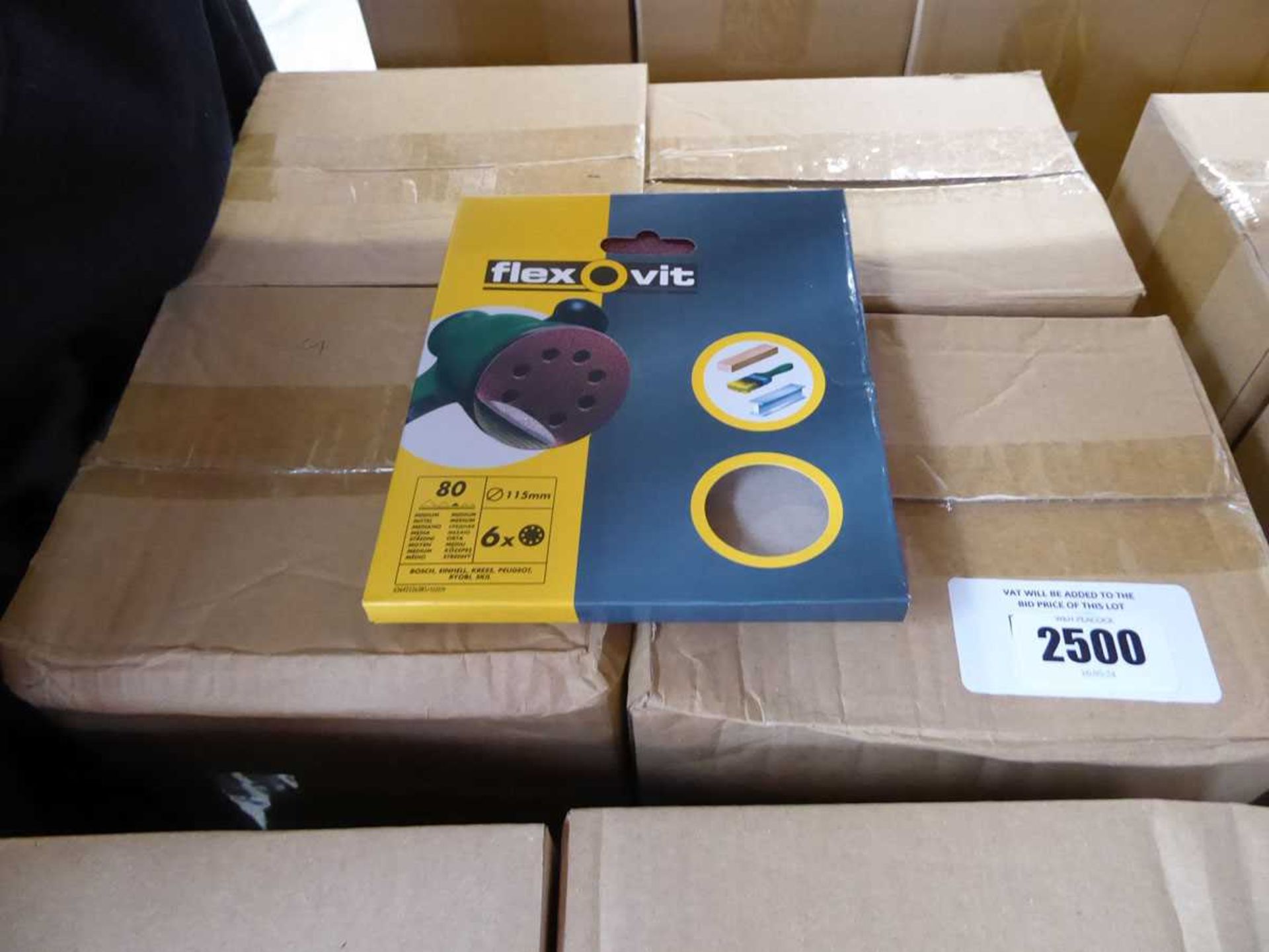 +VAT 4 boxes containing 20 packs each of Flexovit 115mm sanding discs (80 grit)