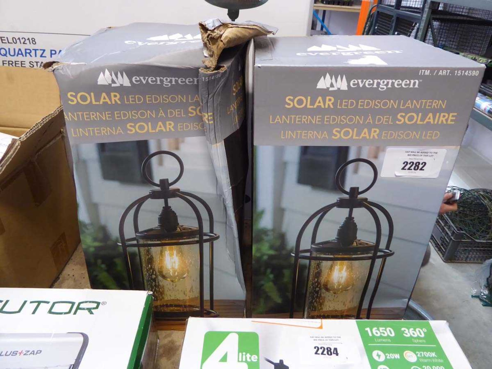 +VAT 2 boxed Evergreen solar LED lanterns