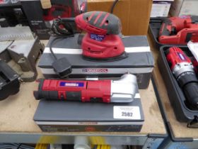 +VAT Cased Duratool 18V cordless angle grinder with 2 Duratool 10.8V multifunctional tools and