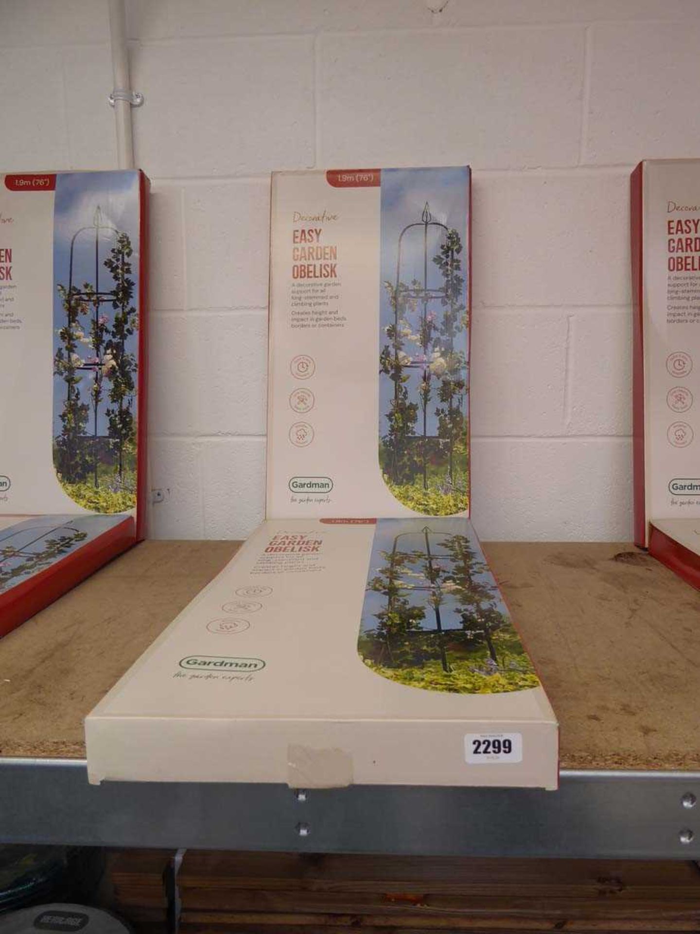 2 boxed 1.9m easy garden obelisks